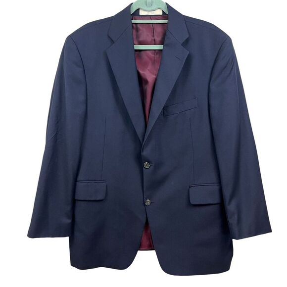 John W Nordstrom‎ Mens Wool Blazer Suit Notched Two Button Vented Navy Sz 42 C-S - Picture 1 of 7